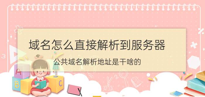 域名怎么直接解析到服务器 公共域名解析地址是干啥的？